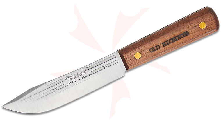 Old Hickory Hunting Knife 5.5 inch Carbon Steel Blade, Leather Sheath