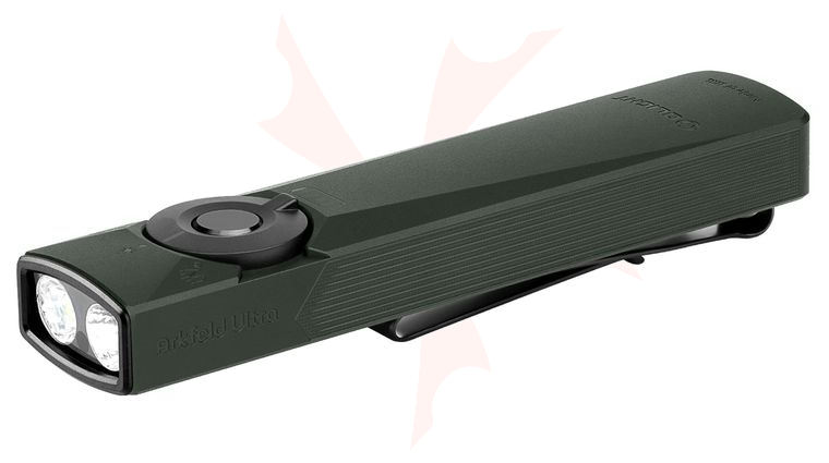 Olight Arkfeld Ultra Rechargeable Neutral White LED Flat Flashlight, Olive Gray OAL, 1400 Max Lumens