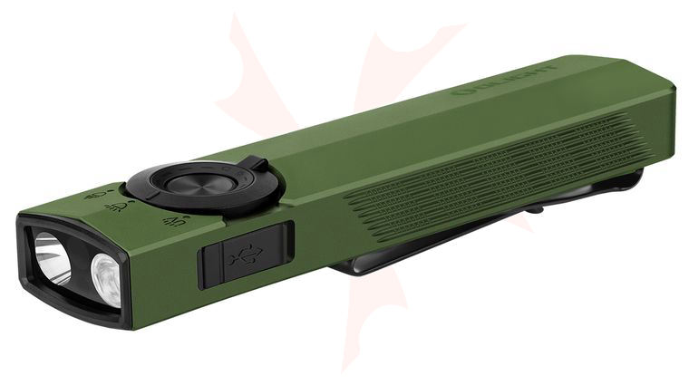 Olight ArkPro Rechargeable Cool White LED and UV Flat Flashlight, OD Green, 1500 Max Lumens, Class 3R Green Laser