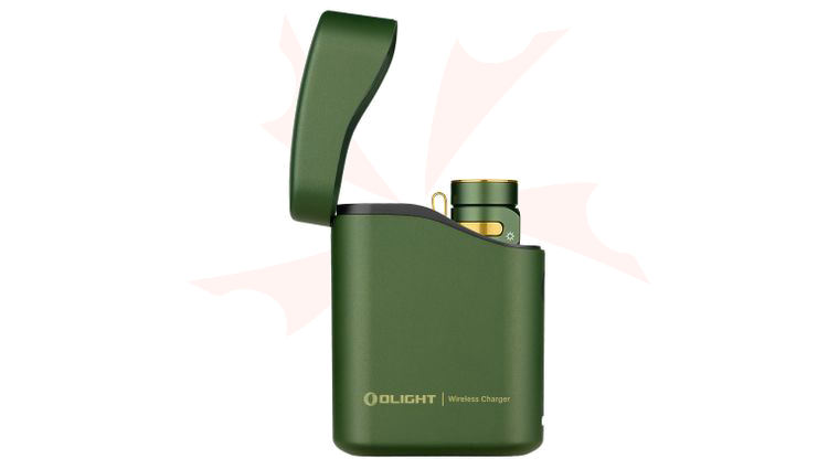 Olight Baton 4 Premium Edition Rechargeable LED Flashlight with Wireless Charging Case, OD Green, 1300 Max Lumens