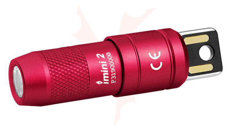 Olight iMini 2 Rechargeable Keychain LED Flashlight, Passionate Red, 50 Max Lumens