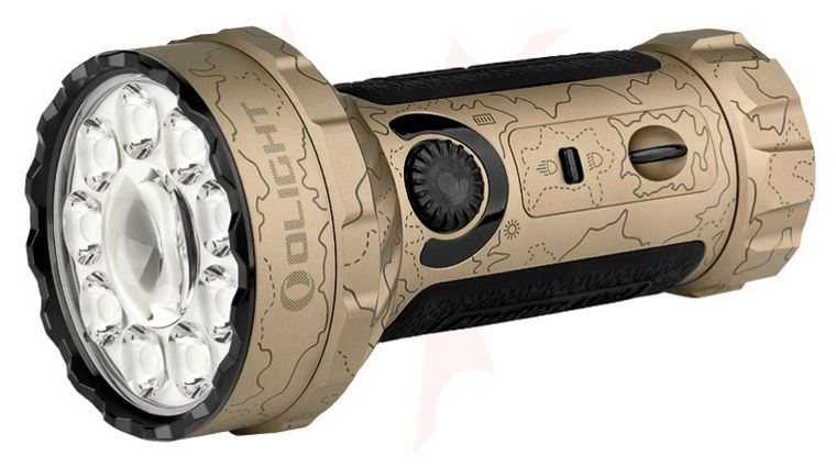 Olight Marauder Mini Limited Edition Variable-Output Rechargeable LED Floodlight, Desert Terrain, 7,000 Max Lumens 