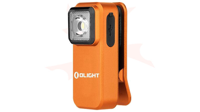 Olight Oclip Clip Light, Orange, 300 Max Lumens