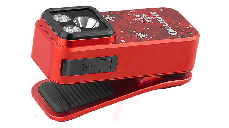 Olight Oclip Pro Limited Edition Clip Light, Snowflake Red