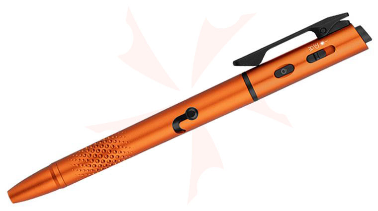 Olight O'Pen 3 Pen with Integrated LED Flashlight and Green Laser, Orange, 120 Max Lumens