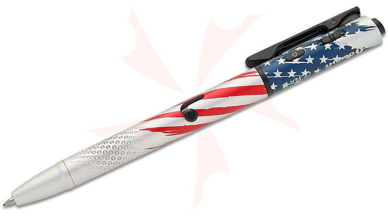 Olight O'Pen 3 Pen with Integrated LED Flashlight and Green Laser, Stars & Stripes Edition, 120 Max Lumens