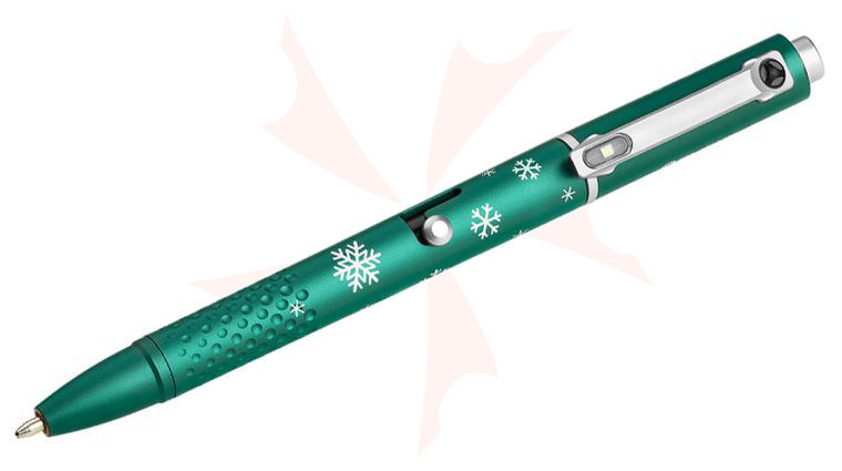 Olight O'Pen Glow Pen with Integrated LED Flashlight and Charging Base, Snowflake Green, 120 Max Lumens