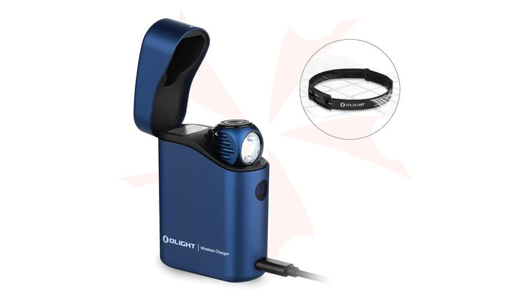 Olight Perun 3 Mini Premium Edition Right-Angle Rechargeable LED Flashlight with Headlamp Headband Included, Midnight Blue, 1,250 Max Lumens