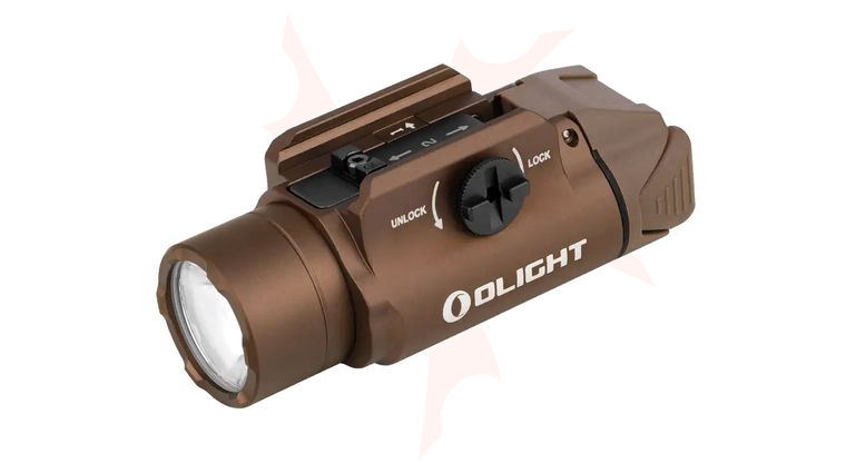Olight PL-3R Valkyrie Rechargeable LED Rail Mounted Weaponlight, 1500 Max Lumens, Desert Tan