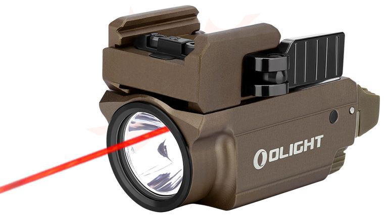 Olight BALDR RL Mini LED Weaponlight with Red Laser, Desert Tan, 600 Max Lumens