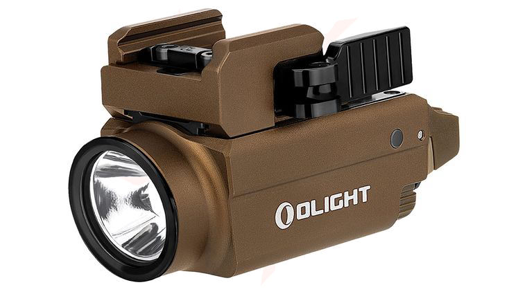 Olight Baldr S Tactical LED Weaponlight with Blue Laser, Desert Tan, 800 Max Lumens
