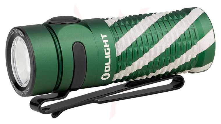 Olight Baton 3 Rechargeable LED Flashlight, Christmas Green, 1200
