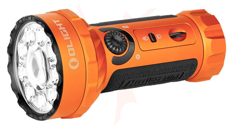 Olight Marauder Mini Variable-Output Rechargeable LED Floodlight, Orange, 7,000 Max Lumens 