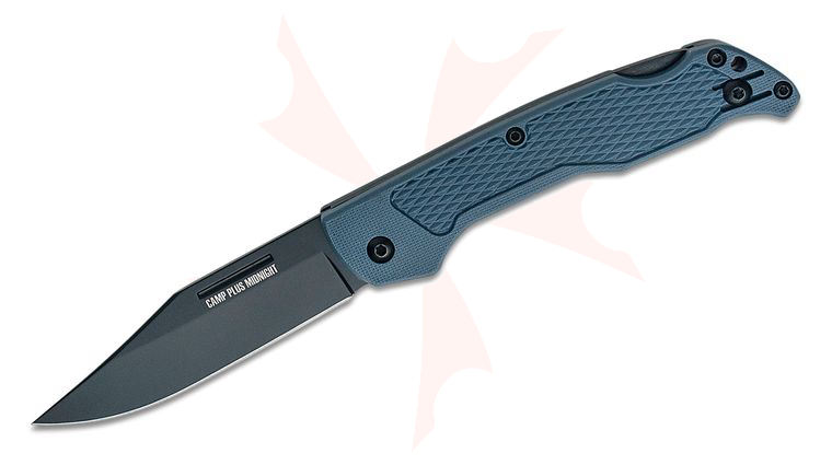 Ontario Camp Plus EDC Folding Knife 3.38 inch 420 Black Clip Point Blade, Midnight Gray GFN Handles