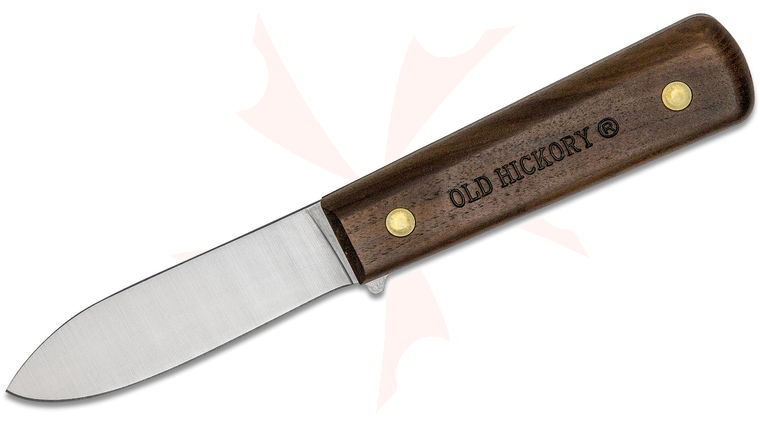 Old Hickory (Kephart style) Fish and Small Game Knife 4 inch Carbon Steel Blade, Leather Sheath