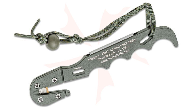 Ontario Rescue Hook/Multi Tool Deluxe PET #1 Foliage Green with Sheath