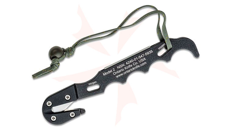 Ontario Model #2 Rescue Hook/Multi Tool Black with Green Sheath