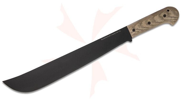 Ontario Bushcraft Machete 16 inch 5160 Black Carbon Steel Blade, Micarta Handles, No Sheath
