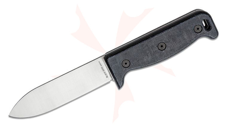 Ontario Blackbird ML5 Fixed Blade Knife 5 inch S35VN Satin Spear Point, Black Micarta Handles, Nylon Sheath