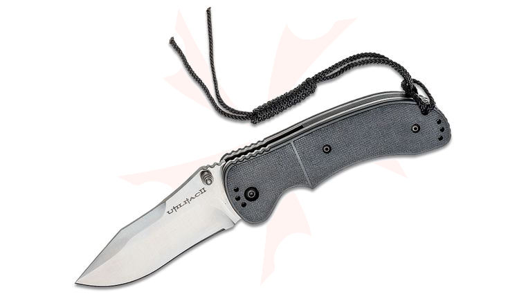 Ontario Utilitac II Folding Knife 3-1/2 inch Satin Plain Blade, Textured Handles