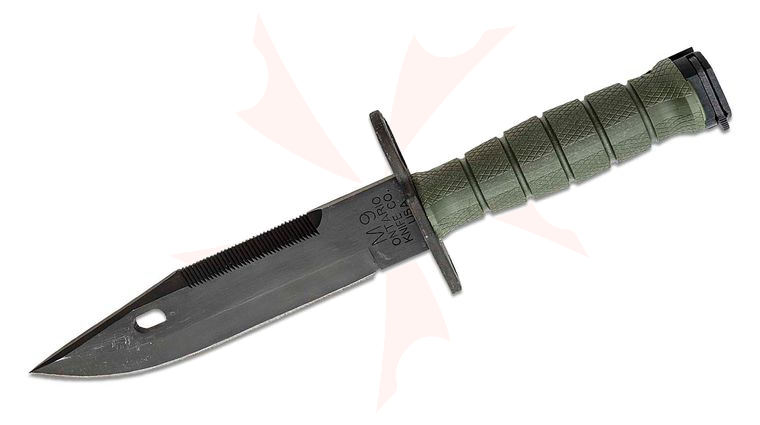 Ontario 490 M9 Bayonet & Scabbard 7 inch Blade, OD Green Handle