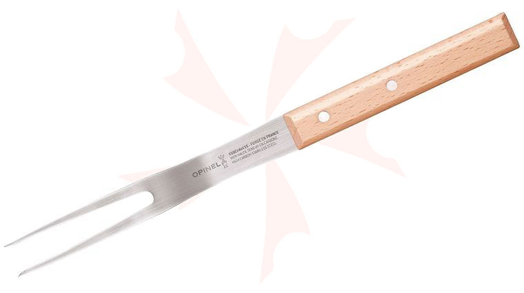 Opinel Parallele 7 inch Carving Fork, Varnished Beach Wood Handle