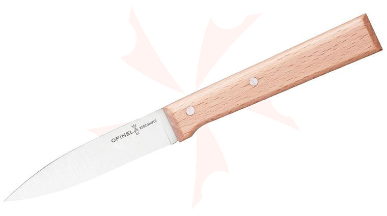 Opinel Parallele 3 inch Paring Knife, Varnished Beach Wood Handle