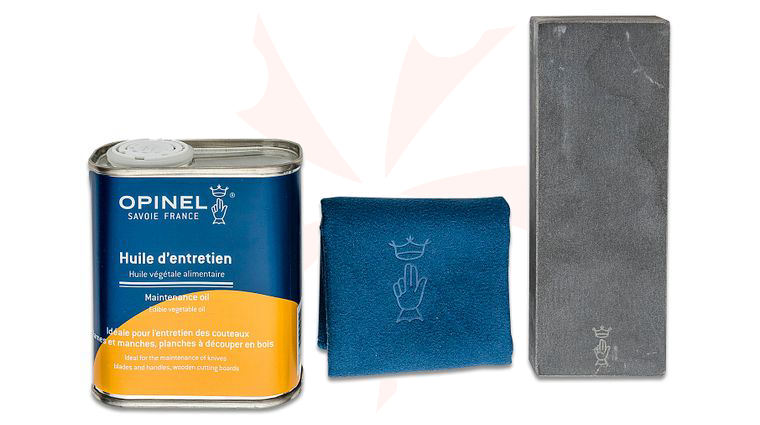 Opinel 3-Piece Knife Maintenance Kit with Stone, Oil and Cloth