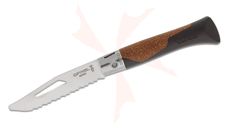Opinel neo7 Alpine Opiflex Slipjoint Folding Knife 3.25 inch Stainless Serrated Clip Point Blade, Black FRN Handles with Rescue Whistle and Bit Driver