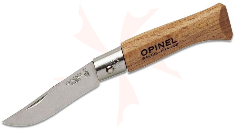 Opinel N03 Folding Knife 1.5 inch Sandvik 12C27 Plain Blade, Beechwood Handle