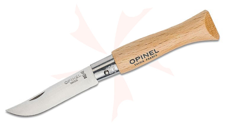 Opinel N05 Folding Knife 2.5 inch 12C27 Sandvik Stainless Plain Blade, Beechwood Handle