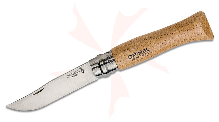 Opinel N09 Folding Knife 3.5 inch Sandvik 12C27 Plain Blade, Beechwood Handle
