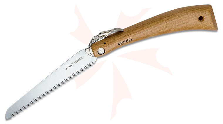 Opinel N018 Folding Sawblade Knife 7.5 inch XC90 Carbon Steel Locking Blade, Beechwood Handle