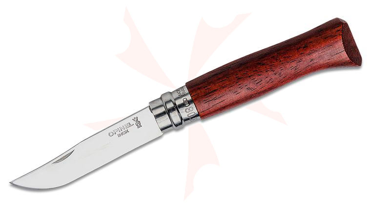 Opinel Luxury Collection N08 Folding Knife 3.28 inch 12C27 Polished Plain Blade, Padouk Wood Handle