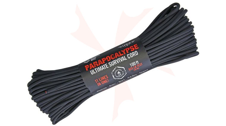 Atwood Rope Parapocalypse Ultimate Survival Cord, Black, 100 Feet