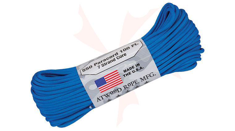 Atwood Rope 550 Paracord, Blue, 100 Feet
