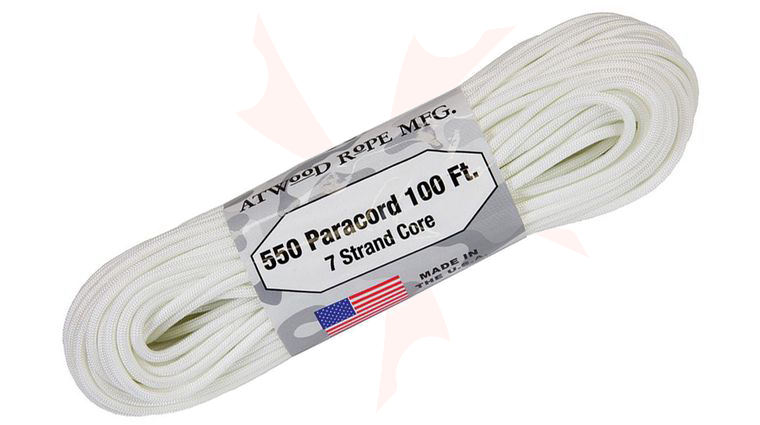 Atwood Rope 550 Paracord, White, 100 Feet