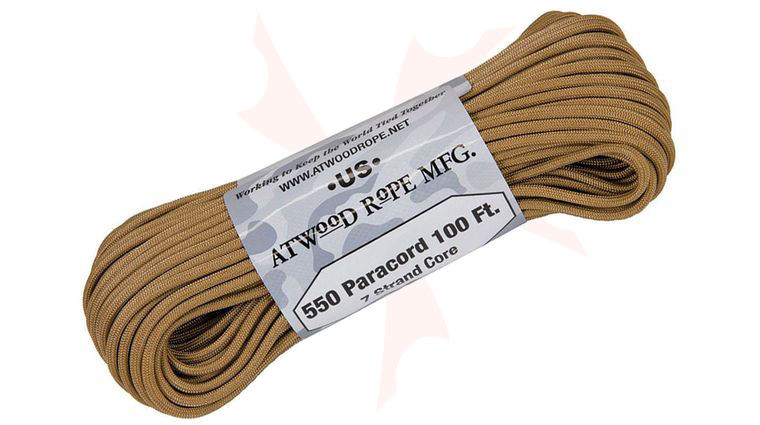 Atwood Rope 550 Paracord, Tan, 100 Feet