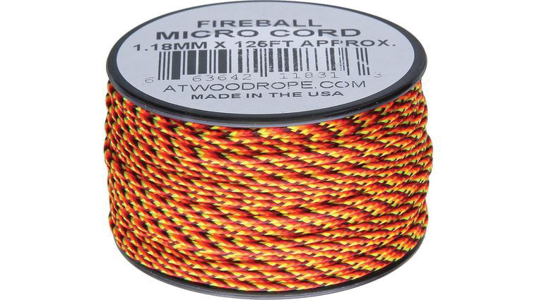 Atwood Rope Micro Cord, Fireball, 125 Feet