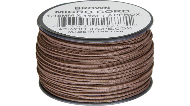 Atwood Rope Micro Cord, Brown, 125 Feet