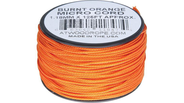Atwood Rope Micro Cord, Burnt Orange, 125 Feet