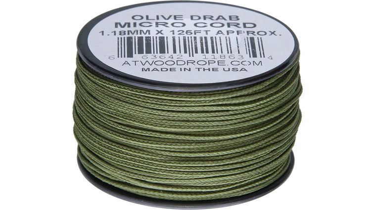 Atwood Rope Micro Cord, Olive Drab, 125 Feet