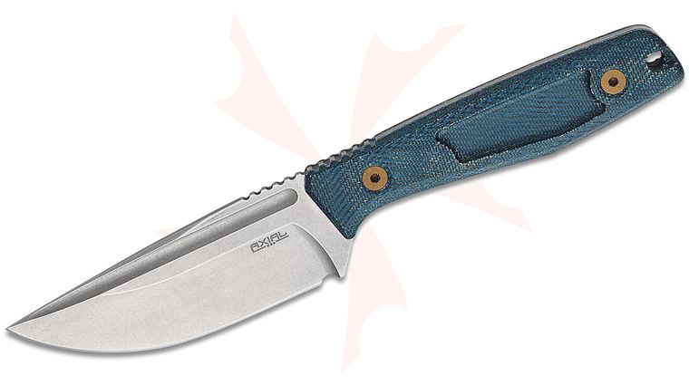 Axial USA Alpine Ultralight Pocket Fixed Blade Knife 3.17 inch CPM-MagnaCut Stonewashed Drop Point Blade, Denim Micarta Handles, Kydex IWB Sheath