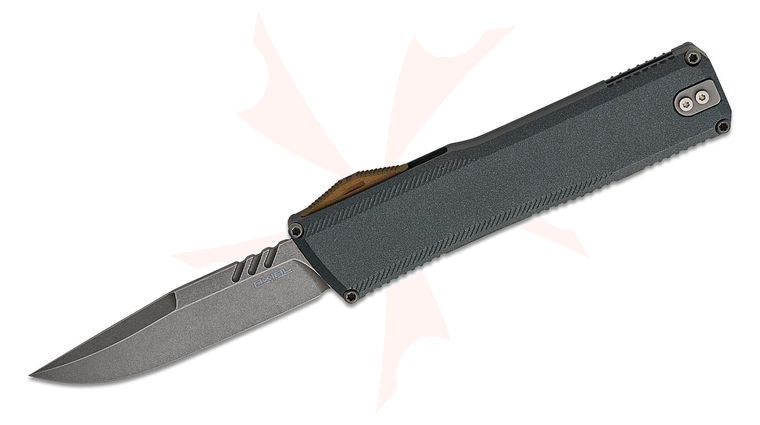 Axial USA Shift V3 OTF AUTO Knife 3.4 inch CPM-MagnaCut Stonewashed Clip Point Blade, Navy Blue Aluminum Handles, Reversible Clip