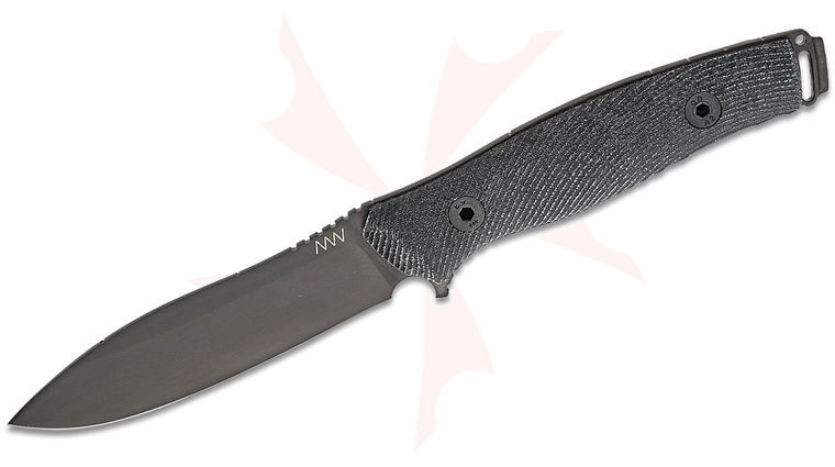 Acta Non Verba M25 Military Fixed Blade Knife 4.3 inch Sleipner Black DLC Drop Point, Black Micarta Handles, Black Kydex Sheath