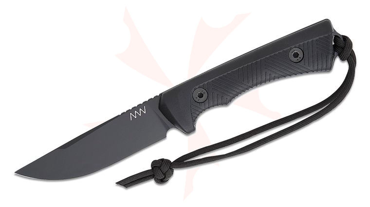 Acta Non Verba P200 Fixed Blade Knife 4.1 inch Sleipner Black Clip Point, Black GRNPU Handles, Kydex Sheath