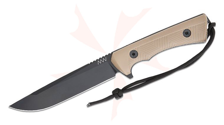 Acta Non Verba P300 Fixed Blade Knife 5.1 inch Sleipner Black Clip Point Blade, Coyote Tan GRN Handles, Black Kydex Sheath