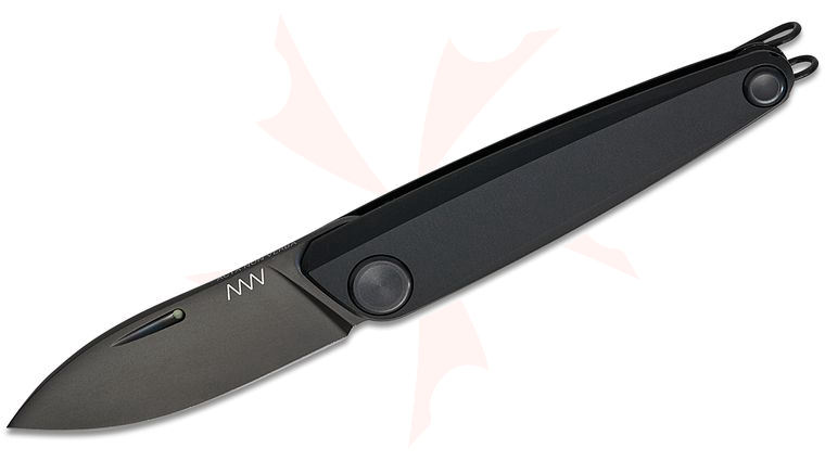 Acta Non Verba Z050 Slipjoint Folding Knife 2.6 inch Sleipner Black DLC Drop Point Blade, Black Aluminum Handles
