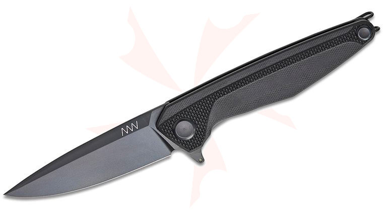 Acta Non Verba Z300 BB Liner Lock Flipper Knife 3.5 inch Sleipner Black DLC Spear Point Blade, Black G10 Handles