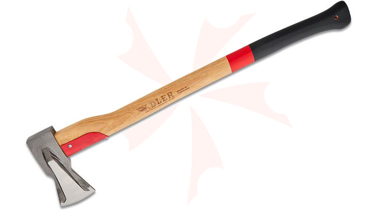 Adler The Long Splitter Axe, 31.5 inch Overall, American Hickory Handle with Anti Slip Coating, Leather Sheath